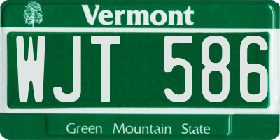 VT license plate WJT586