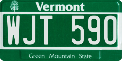 VT license plate WJT590