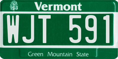 VT license plate WJT591