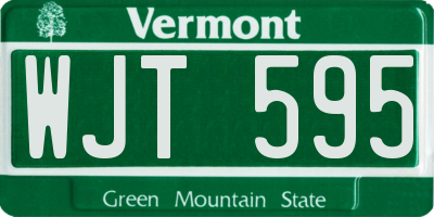 VT license plate WJT595