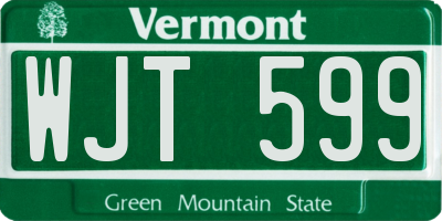 VT license plate WJT599