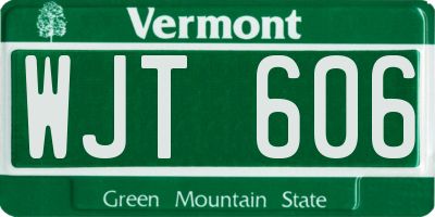 VT license plate WJT606