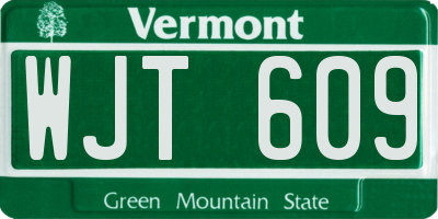VT license plate WJT609