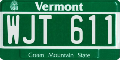 VT license plate WJT611