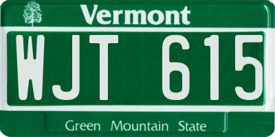 VT license plate WJT615