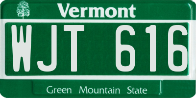 VT license plate WJT616
