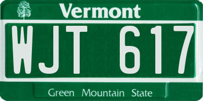 VT license plate WJT617