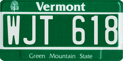 VT license plate WJT618
