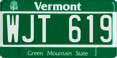 VT license plate WJT619