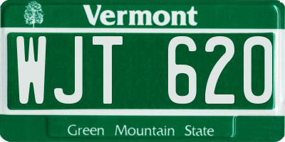VT license plate WJT620