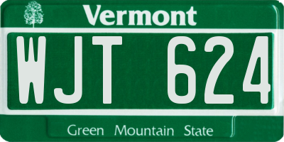 VT license plate WJT624