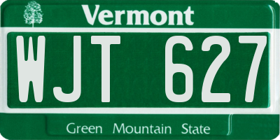 VT license plate WJT627