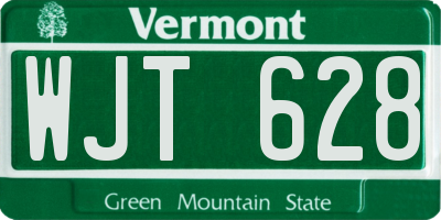 VT license plate WJT628