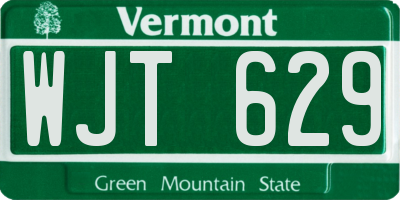 VT license plate WJT629