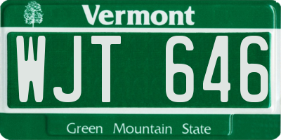 VT license plate WJT646