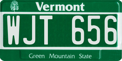 VT license plate WJT656