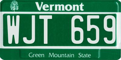 VT license plate WJT659