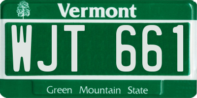 VT license plate WJT661