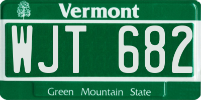 VT license plate WJT682