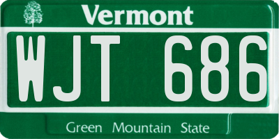 VT license plate WJT686