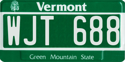 VT license plate WJT688