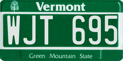 VT license plate WJT695