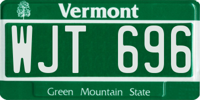 VT license plate WJT696