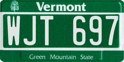 VT license plate WJT697