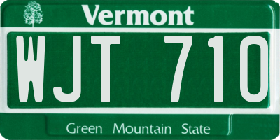VT license plate WJT710