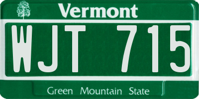 VT license plate WJT715