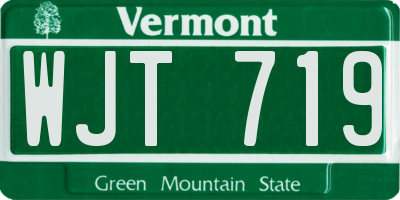 VT license plate WJT719