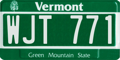 VT license plate WJT771