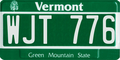 VT license plate WJT776