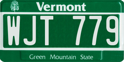 VT license plate WJT779