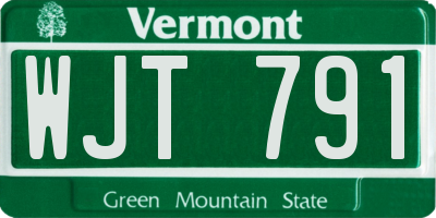 VT license plate WJT791