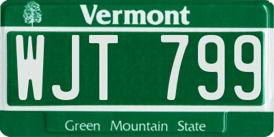 VT license plate WJT799