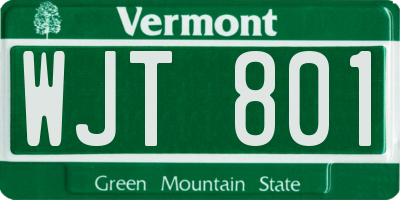 VT license plate WJT801