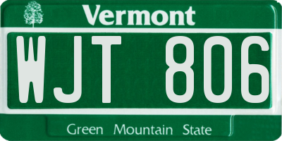 VT license plate WJT806