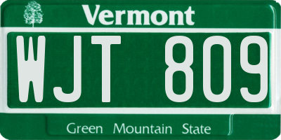 VT license plate WJT809