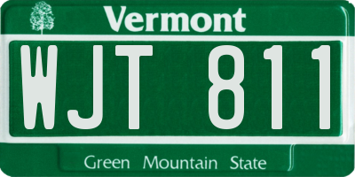 VT license plate WJT811