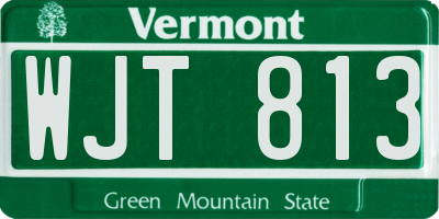 VT license plate WJT813