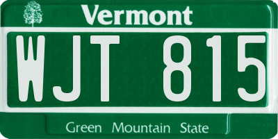 VT license plate WJT815