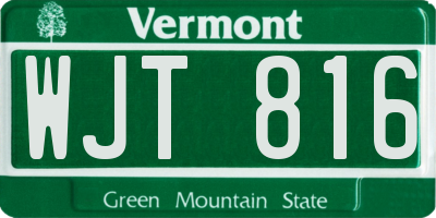 VT license plate WJT816