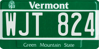VT license plate WJT824