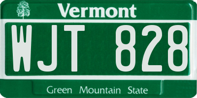 VT license plate WJT828