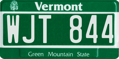VT license plate WJT844