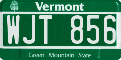 VT license plate WJT856