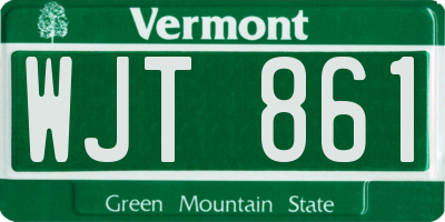 VT license plate WJT861