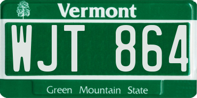 VT license plate WJT864