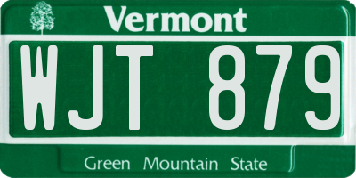 VT license plate WJT879